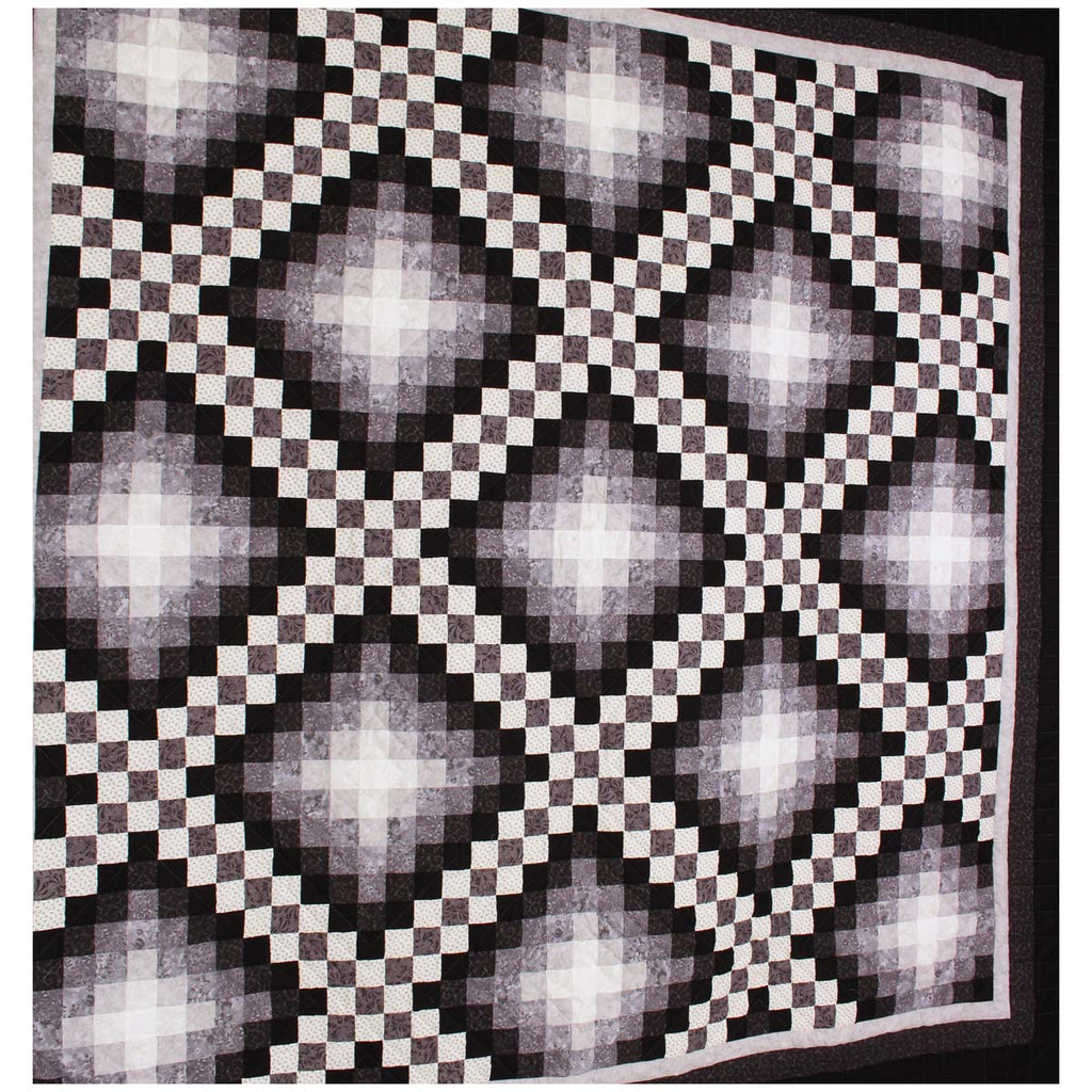 Trip Around the Worlds Black TATW Patchwork King Amish Quilt 110x110