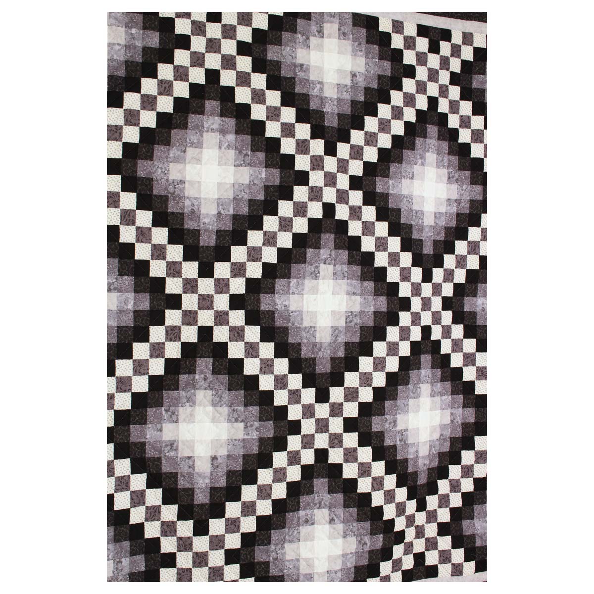 Trip Around the Worlds Black TATW Patchwork King Amish Quilt 110x110