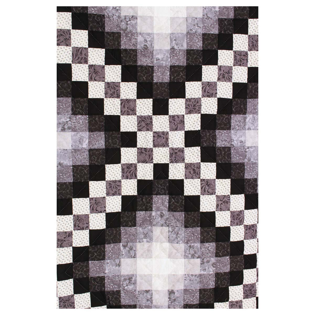 Trip Around the Worlds Black TATW Patchwork King Amish Quilt 110x110