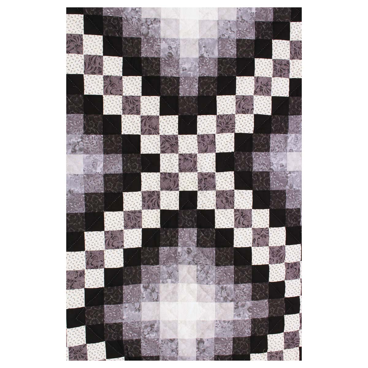 Trip Around the Worlds Black TATW Patchwork King Amish Quilt 110x110