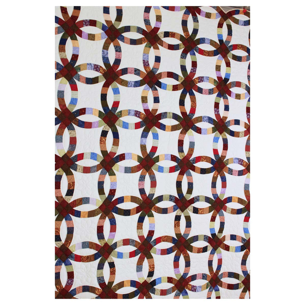 Wedding Ring Patchwork Queen Amish Quilt 98x113