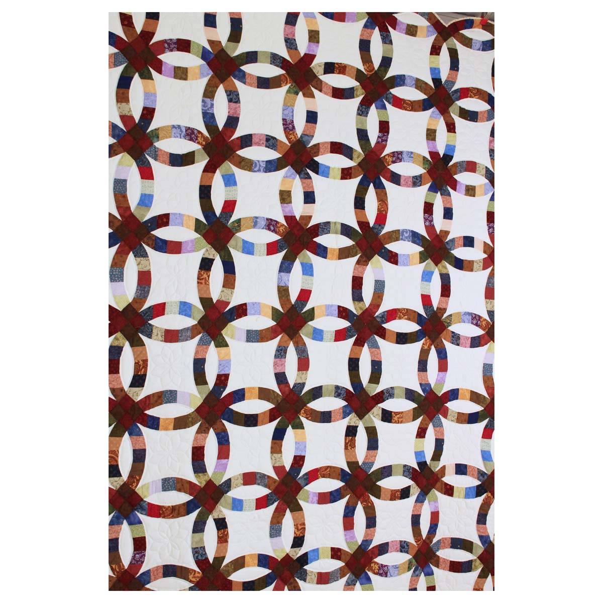 Wedding Ring Patchwork Queen Amish Quilt 98x113