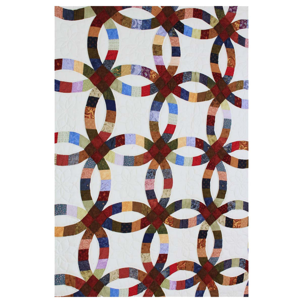 Wedding Ring Patchwork Queen Amish Quilt 98x113