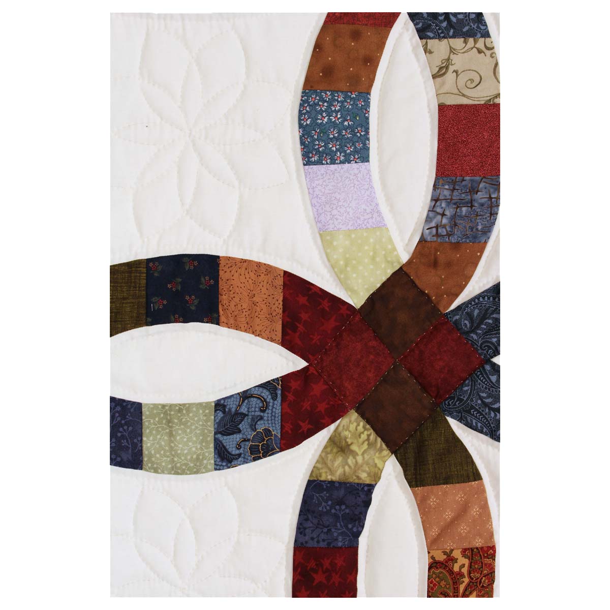 Wedding Ring Patchwork Queen Amish Quilt 98x113