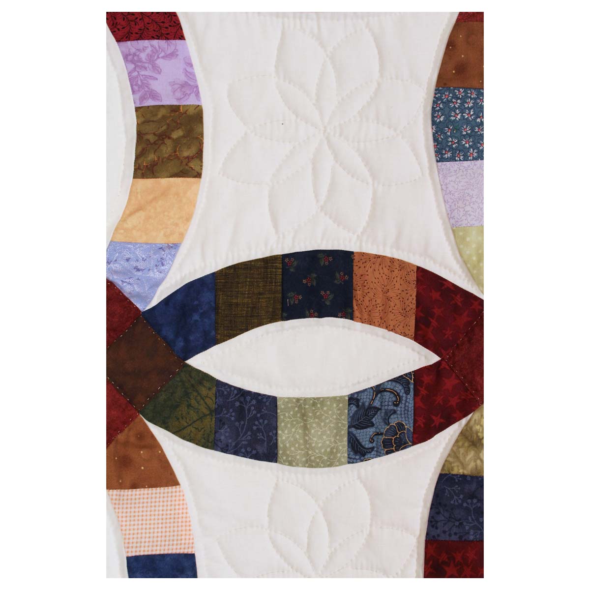 Wedding Ring Patchwork Queen Amish Quilt 98x113