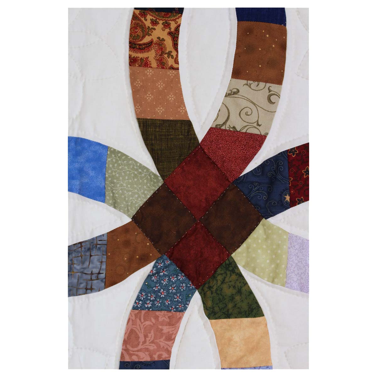 Wedding Ring Patchwork Queen Amish Quilt 98x113