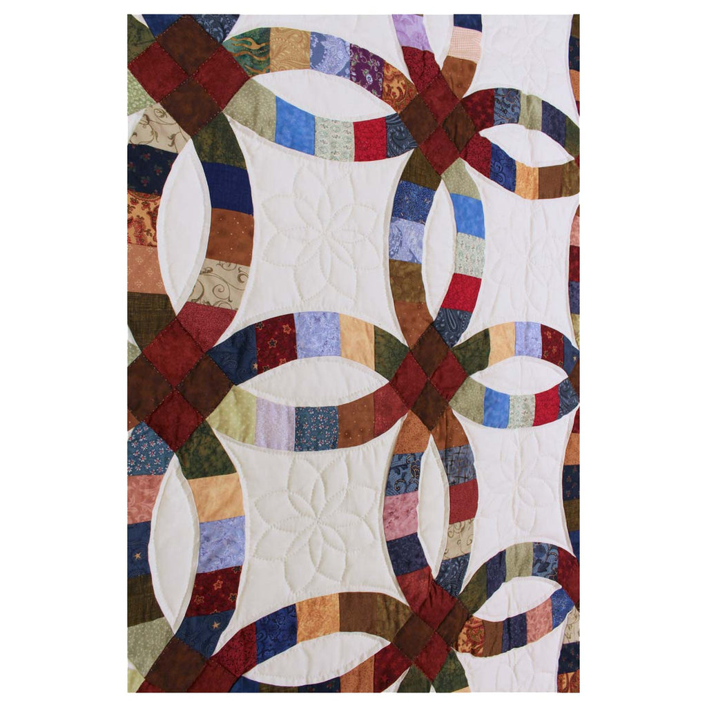 Wedding Ring Patchwork Queen Amish Quilt 98x113