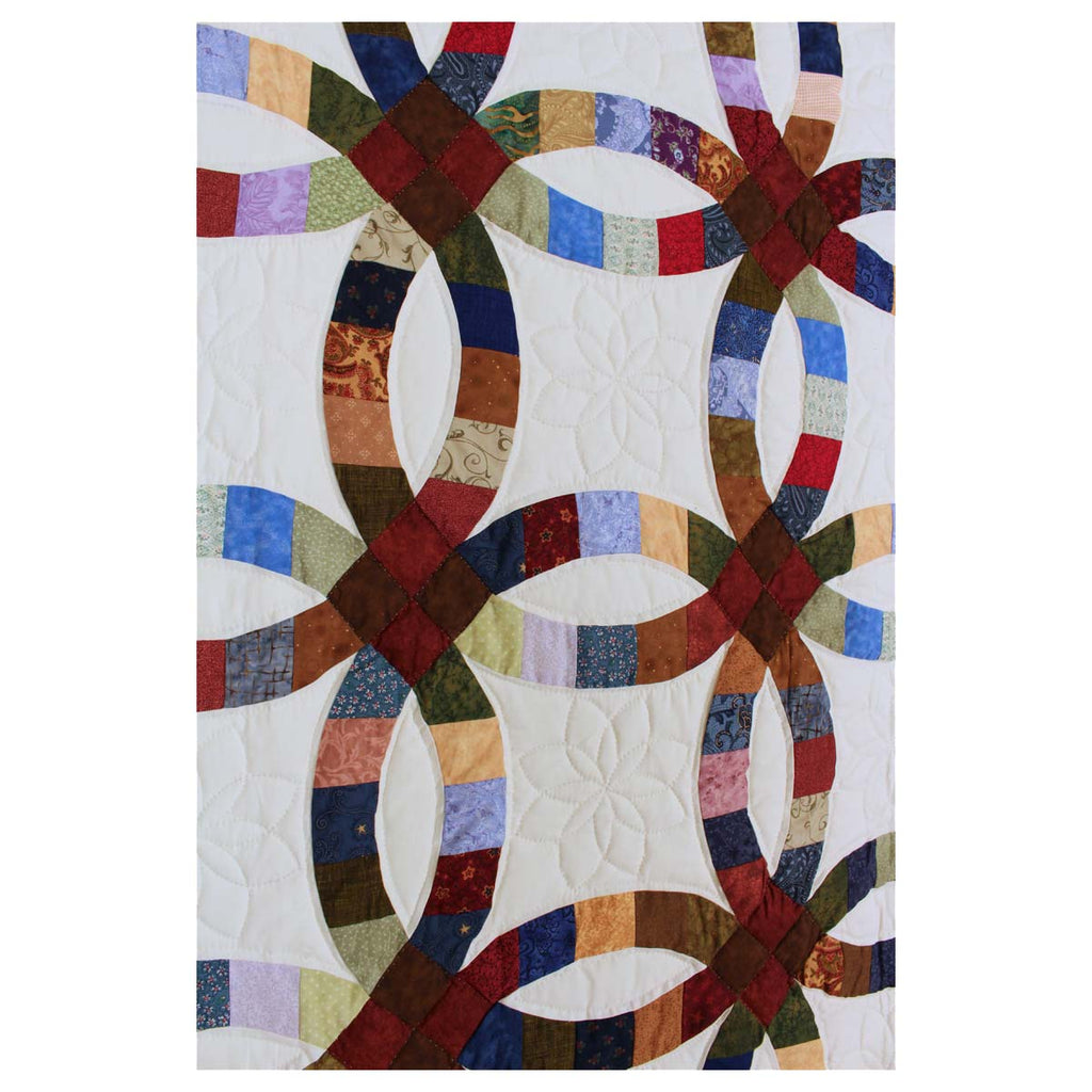 Wedding Ring Patchwork Queen Amish Quilt 98x113