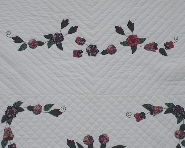 Vase of Flowers Applique Amish Quilt 94x105