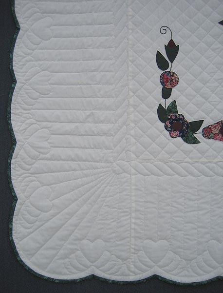 Vase of Flowers Applique Amish Quilt 94x105