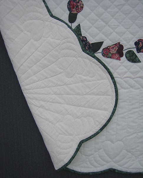 Vase of Flowers Applique Amish Quilt 94x105