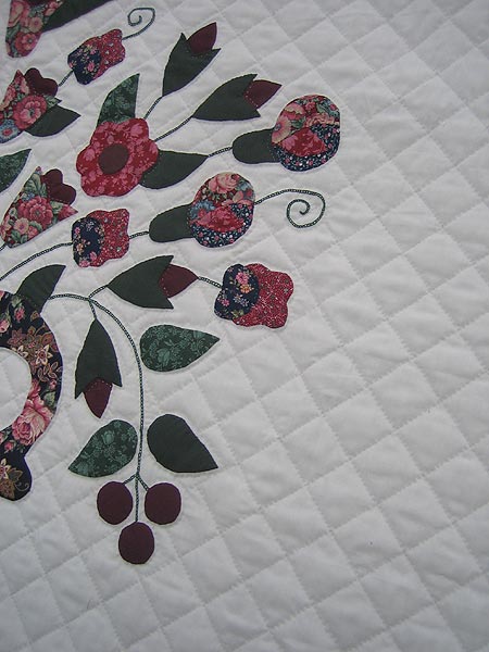 Vase of Flowers Applique Amish Quilt 94x105