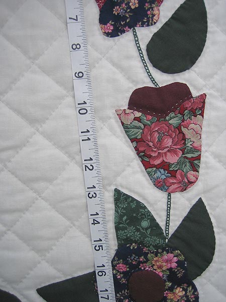 Vase of Flowers Applique Amish Quilt 94x105