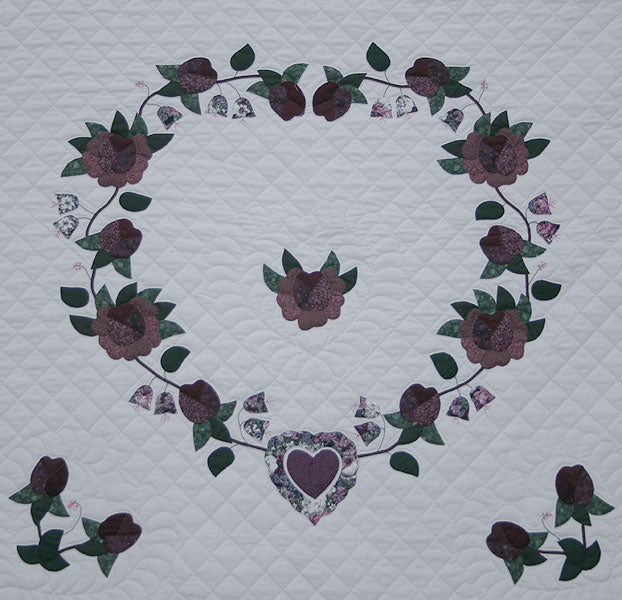 Heart of Roses Applique Amish Quilt 94x105