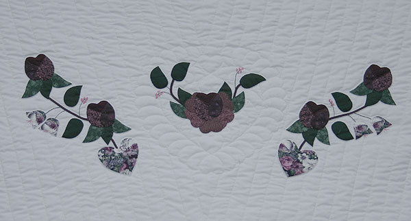 Heart of Roses Applique Amish Quilt 94x105