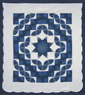 Log Cabin Fan Amish Quilt 104x117