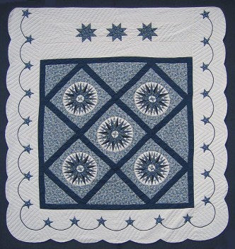 Compass Star Patchwork Amish Quilt 105x114