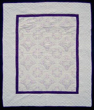 Flower Embroidered Amish Quilt 74x90