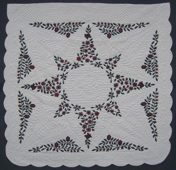 Resting Heart Applique Amish Quilt 104x108
