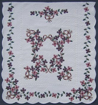 Dogwood Bouquet Applique Amish Quilt 99x113