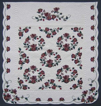 Songbird Applique Amish Quilt 101x114
