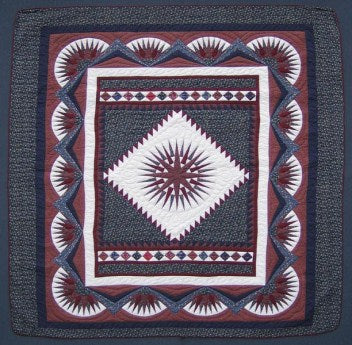Mariners Star Patchwork Amish Quilt 103x112