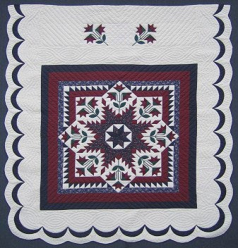 Jacobs Lily Applique Amish Quilt 101x111
