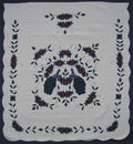 Peacock Applique Amish Quilt 102x114