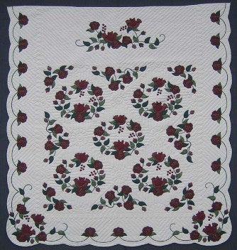 Christmas Songbird Applique Amish Quilt 101x114