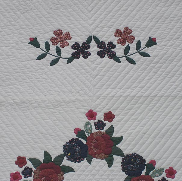 Flower Bouquet Applique Amish Quilt 103x112