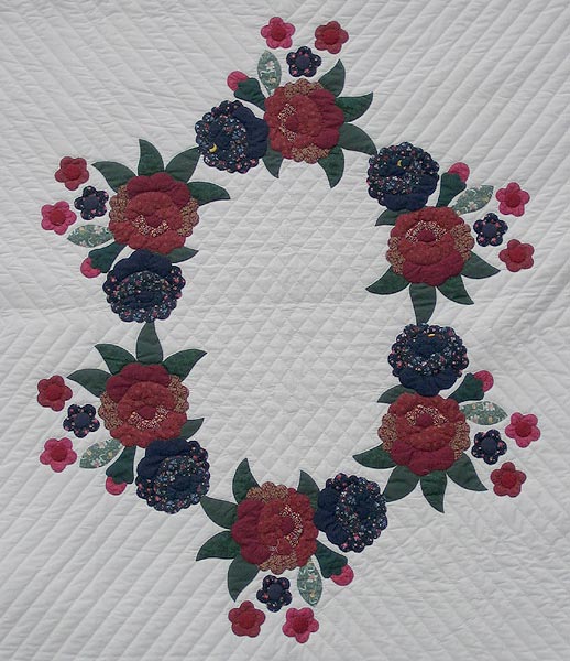 Flower Bouquet Applique Amish Quilt 103x112