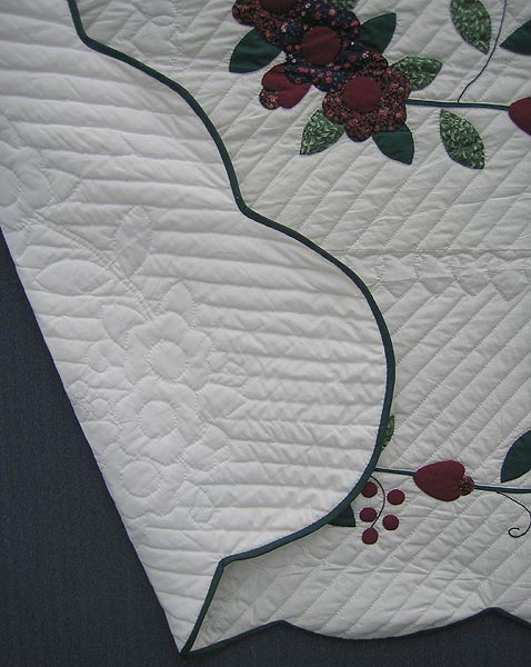 Peacock Applique Amish Quilt 101x114