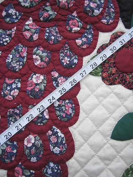 Peacock Applique Amish Quilt 101x114