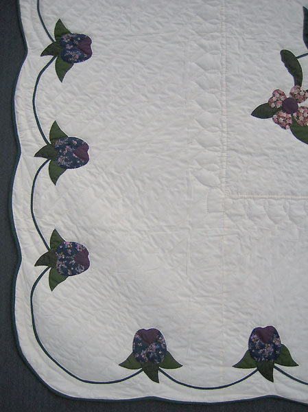 Victorian Basket Flowers Amish Quilt 103x111