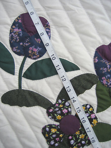 Victorian Basket Flowers Amish Quilt 103x111