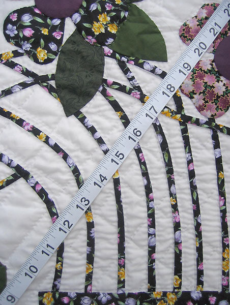 Victorian Basket Flowers Amish Quilt 103x111