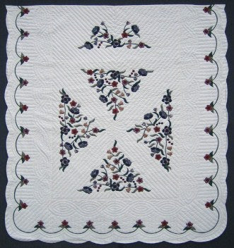 Flower Garden Applique Amish Quilt 99x112