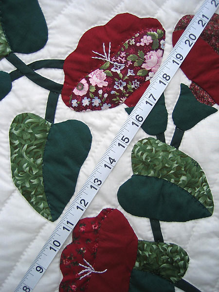 Morning Glory Applique Amish Quilt 97x112