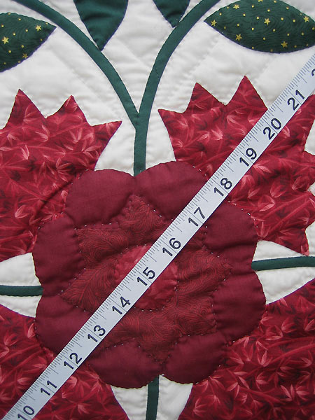 Windblown Rose Applique Amish Quilt 101x112
