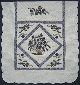 Victorian Flowers Applique Amish Quilt 102x111