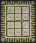 Flower Embroidered Amish Quilt 86x104