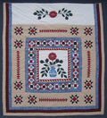 Flower Vase Patchwork Applique Amish Quilt 98x109
