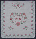 Dove in Rose Garden Applique Amish Quilt 100x111