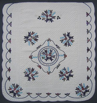 Rose of Sharon Applique Amish Quilt 103x110