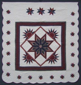 Rising Sun Star Patchwork Amish Quilt 104x112