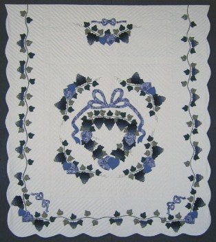 Glorious Grapes Applique Amish Quilt 101x115