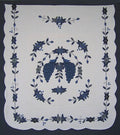 Peacock Applique Amish Quilt Blue 101x112