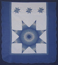 Lone Star Patchwork Amish Quilt Blue 88x98