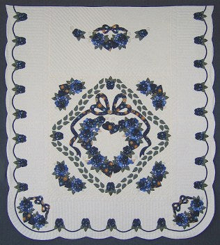 Celestial Roses Applique Amish Quilt 97x108