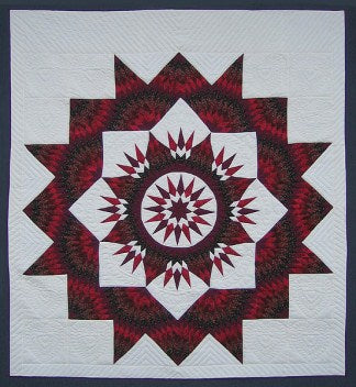 Broken Mariners Star Patchwork Amish Quilt Red 104x114
